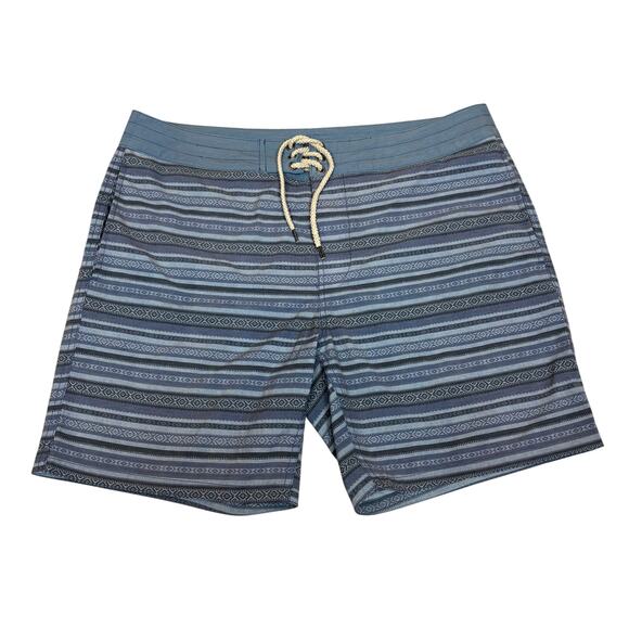 Faherty Classic 7" Board Short Blue Falls Ikat Men's 35 Surf Swim Beach - Picture 1 of 8